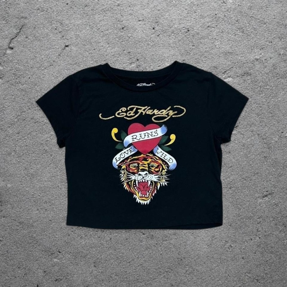 Ed Hardy Womens Crop Top Tee